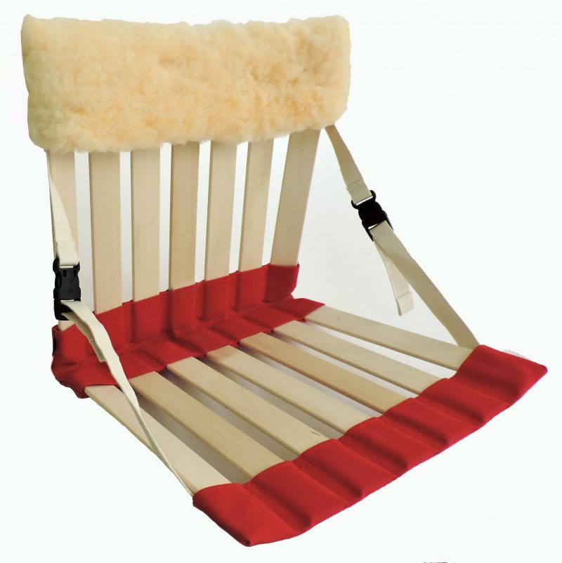 Red HowdaSEAT with shearling cap cover