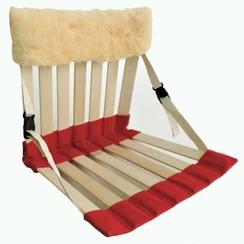 Red HowdaSEAT with shearling cap cover