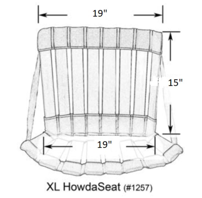 Line drawing of XL HowdaSEAT